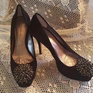 ANTONIO MELANI BLACK SUEDE HEELS